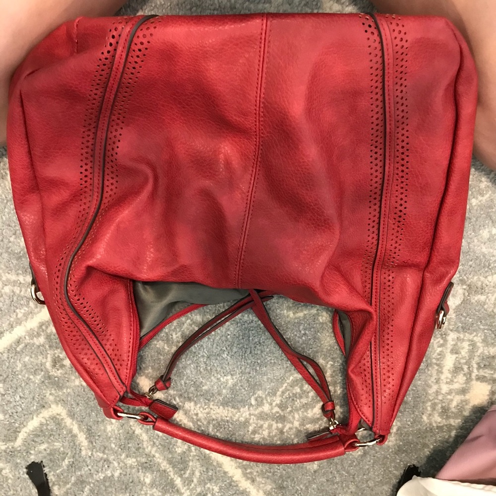 Red leather purse